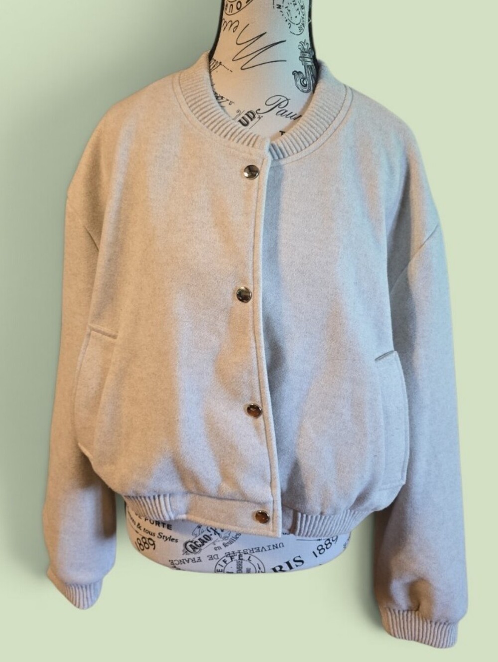 Casual‎ Neutral Bomber Knit Jacket - Women